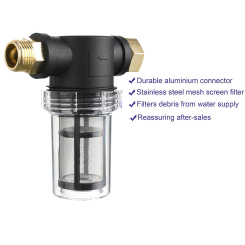 M MINGLE Garden Hose Filter for Pressure Washer Inlet Water, Inline Filter for Sediment, 40 Mesh Screen, Extra 100 Mesh...