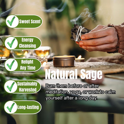 SOUL STICKS Smudge Stick Variety Gift Set | Bulk Sage Bundles for Space Cleansing | Smudging Wand Gift Set with Smudge Guide (Essential Sage, 6 Pa...