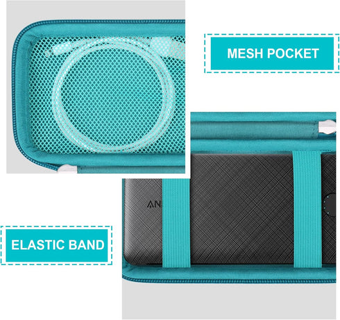 Hard Travel Case for Anker Portable Charger 313/325/523/525 Power Bank, 10,000 mAh/ 20,000mAh Battery Pack PowerIQ Charging Technology Storage Hol...