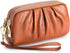Wristlet Wallets for Women Genuine Leather Wristlet Purses Ladies Ruched Wristlet Clutch Wallet Purses...
