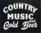 Posterizer 1 pcs-Country Music and Cold beer-Men's Art Collection-Gift for Music Fans- Art for Cafe, Restaurant, Coffee Bar - unframed wall art...