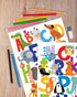 ABC Wall Decals - Alphabet Educational Animal Stickers - Classroom Decor - Playroom Decals for Wall - Animal Letters to Stick Kindergarden - Bedro...