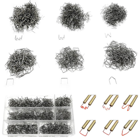 1300PCS Hot Staples Plastic Welder Staples Kit,6 Kinds of Automotive Plastic Repair Machine Welding Staples for All Cars, 0.6 0.8 mm Bumper Repair...