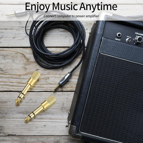 4 Pcs 6.35mm (1/4 inch) Male to 3.5mm (1/8 inch) Female Stereo Headphone Adapters, 3.5mm/1/8'' Female to 6.35mm/1/4'' Male Stereo Audio Adapter Ja...