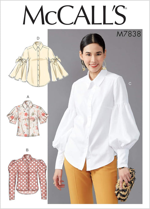 McCall's Patterns McCall's Loose Fit Women's Button-Up Blouse Sewing Patterns, Sizes 14-22...