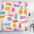 Ambesonne Cat Shower Curtain, Colorful Cats Jumping Playing Sitting Relaxing Feline Joyful Modern Line Art, Cloth Fabric Bathroom Decor Set with H...