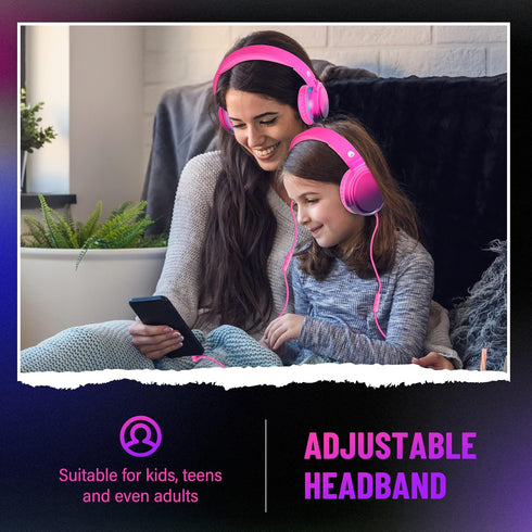 rockpapa Grade Wired Headphones with Microphone, Lightweight Foldable Stereo Bass Headphones with No-Tangle Cord & 3.5mm Jack for Women/Kids, Lapt...