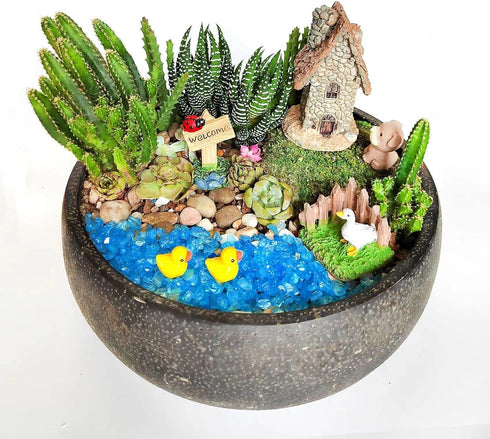 3Pcs Garden Miniature Accessories, Garden Kit, Garden Animals, Resin Miniature Figurines Dollhouse Accessories Micro Landscape Ornaments for DIY K...