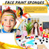 24 Pcs Face Paint Sponge Petal Face Painting Sponges High Density Face Painting Supplies for Kids Adults Art Work Halloween Makeup Body Paint (Bla...