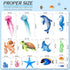 4 Sheets Ocean Fish Wall Decals Stickers Sea Wall Decal Stickers Removable Sea Life Marine Animal Sticker Underwater Ocean Creatures Decor for Kid...