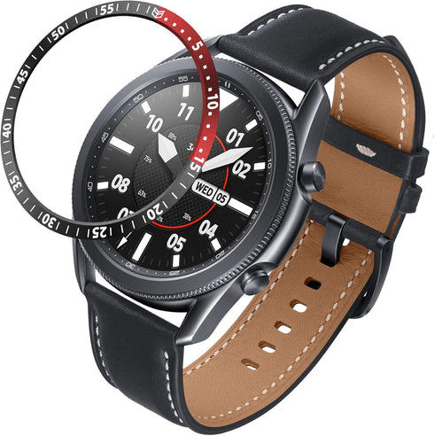 Bezels Compatible Galaxy Watch 3 45mm Bezel, Aluminum Metal Bezel Case Adhesive Cover Anti Scratch Protection Cover for Galaxy Watch 4 Classic 46m...
