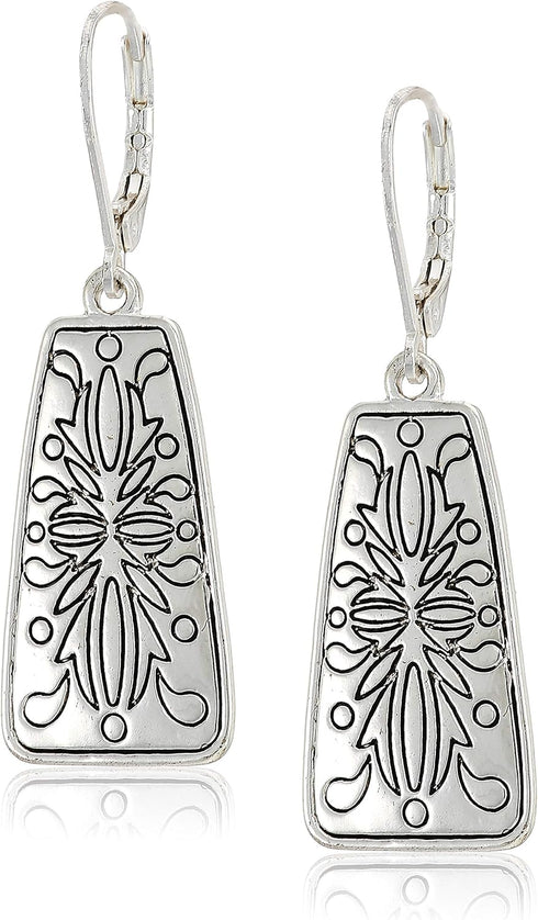 Napier Silver Square Drop Earrings, 0...