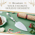 Portmeirion Christmas Tree Cake Server, 10-Inch Stainless Steel Cake Knife with Fine Porcelain Handle, Holiday Dessert Flatware, Festive Christmas...