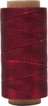 Mandala Crafts Maroon Flat Waxed Thread for Leather Sewing - 197 Yds 210D 1mm Polyester Leather Thread String Waxed Cord for Leatherwork, Beading,...