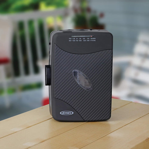 JENSEN Portable Cassette Player, Simple Retro Compact Style with AM/FM Radio, Detachable Belt Clip, and Stereo Earbuds Included...