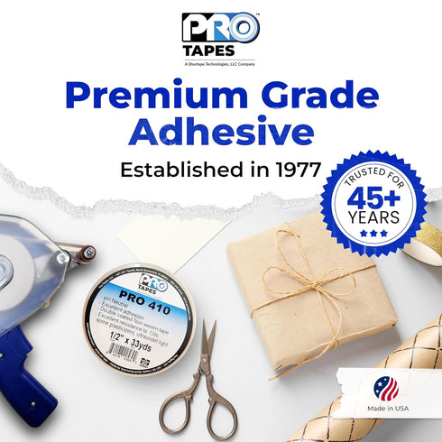 Pro® 410 ATG High-Tack Adhesive Transfer Tape - Non-Woven, PH-Neutral Double Sided Tape - Permanent Bond for Cloth, Vinyl, Cork, Paper & Plastic -...