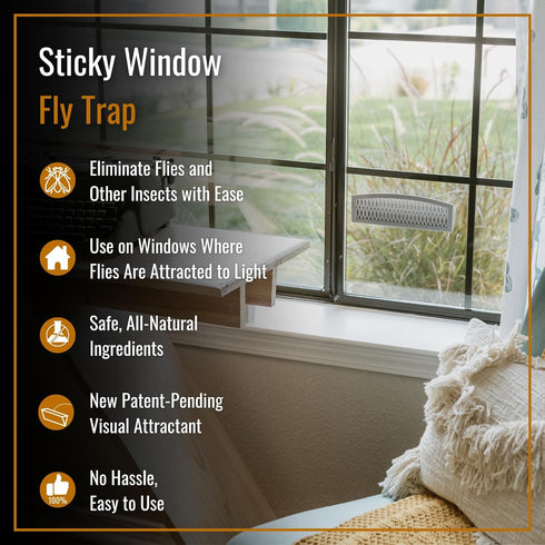 Dr. Killigan's The Fly Inn | Window Fly Traps | Sticky Fly Strip | Indoor Insect Trap | Catches and Hides Bugs | Better Than Fly Paper or Ribbon |...
