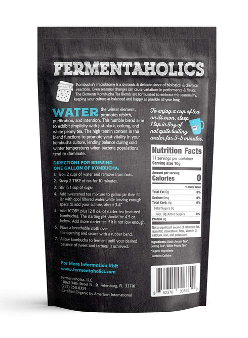 Fermentaholics Water Kombucha Tea Blend – 4 oz – Smooth Loose Leaf Mix with Black Assam, White Peony & Oolong – For Kombucha Brewing – USDA Certif...