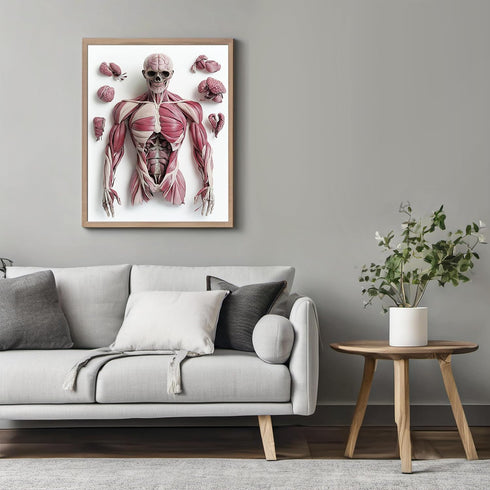 Posterizer 1 pcs-anatomical illustration of the human muscular system 2-Teachers & Classrooms-Abstract & Modern Art-School and classroom art- unfr...