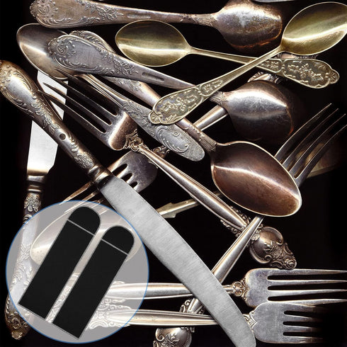 Weewooday 12 Pieces Silver Storage Bags Flatware Storage Silverware Storage Box Black Velvet Cloth Flatware Organizers Anti Tarnish Silverware Sle...