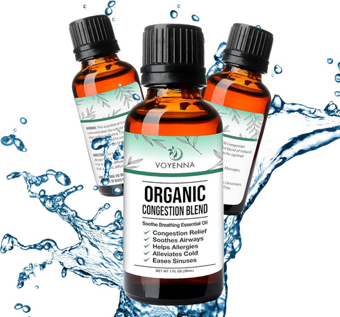 Essential Oil Breathe Blend for Diffuser, Humidifier, Aromatherapy & Rub with Peppermint & Eucalyptus Oils | for Headache, Allergy & Congestion...