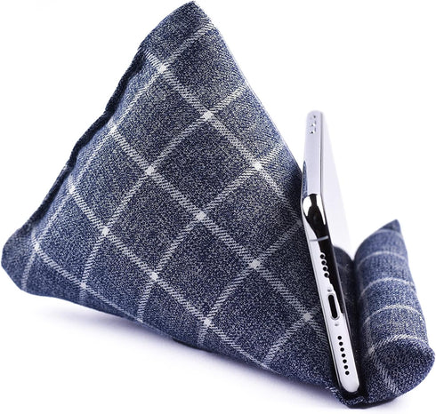 Handmade Phone Pillow Holder - The Wedge Mobile Device Stand - Soft Fabric Phone Stand for All iPhones, All Smartphones! 7 x 6.1 x 5.5 Inches (Gra...