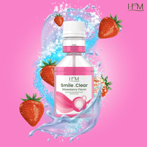 HM - Smile Clear Concentrated Alcohol Free Mouthwash, Dental Care-Smart Ingredients,for Bad Breath, whitening Teeth,Healthy Gums. (Strawberry Pack...