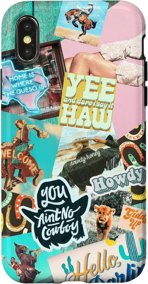 iPhone X/XS Western Cowgirls Howdy Giddy-up Boho Aesthetics Country Chic Case...