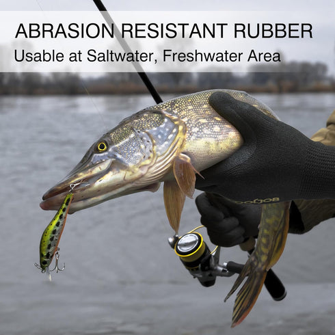 COOLJOB A3 Cut Resistant Fishing Gloves for Men, Touchscreen Safety Work Gloves with Grip Nitrile, Knife Proof Anti-slip Dexterous Rubber Gloves f...