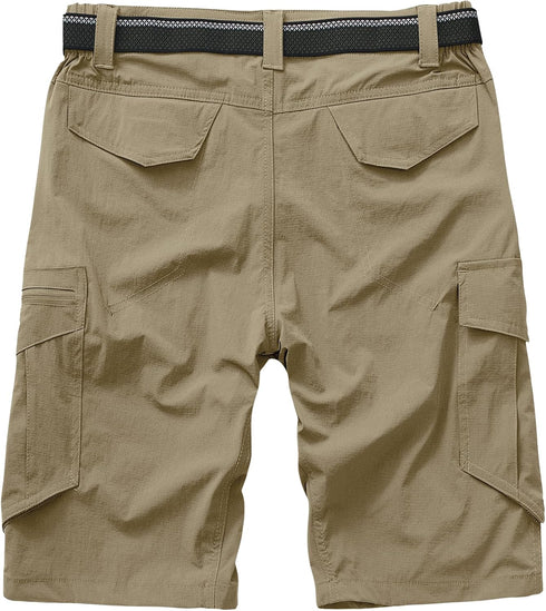 Toomett Mens Outdoor Casual Expandable Waist Lightweight Water Resistant Quick Dry Fishing Hiking Shorts,6230,Khaki,34...