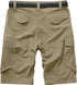 Toomett Mens Outdoor Casual Expandable Waist Lightweight Water Resistant Quick Dry Fishing Hiking Shorts,6230,Khaki,34...