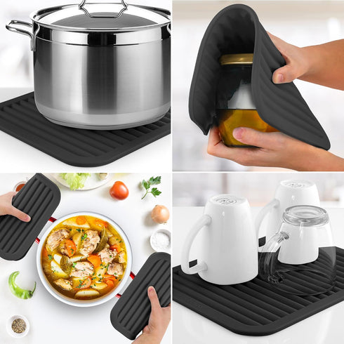 Zulay 2 Pack (9"x12") Silicone Trivets for Hot Pots and Pans - Multi-Purpose & Versatile Trivet Mat - Heat Resistant Silicone Trivet - Durable & F...