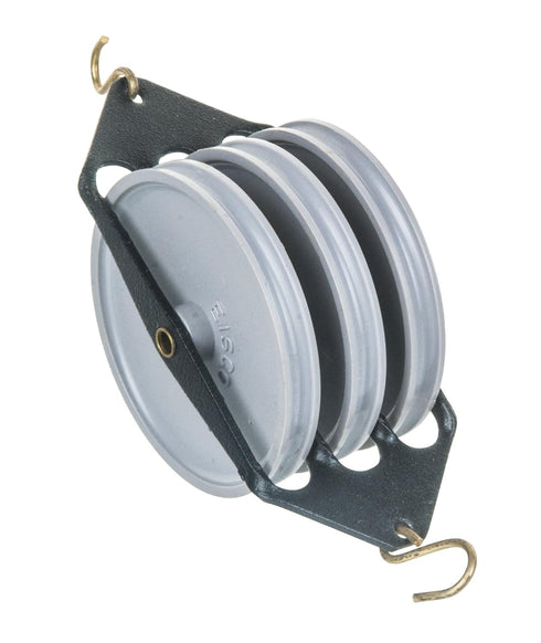 Eisco Labs Triple-Parallel Plastic Pulley | 50mm | Durable Physics Experiment Gear...