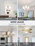 KINDEEP LED Candelabra Light Bulbs Dimmable 60 Watt Equivalent, Daylight 5000K, 600LM, E12 Candle Bulb Base 6W Ceiling Fan Lightbulbs Type B Bulb ...