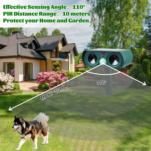 Dark Green Solar - Garden - Tool, IPX8 Waterproof Machine for Outdoor, Auto Tool Tool Set Work on Cat Rabbit, etc...