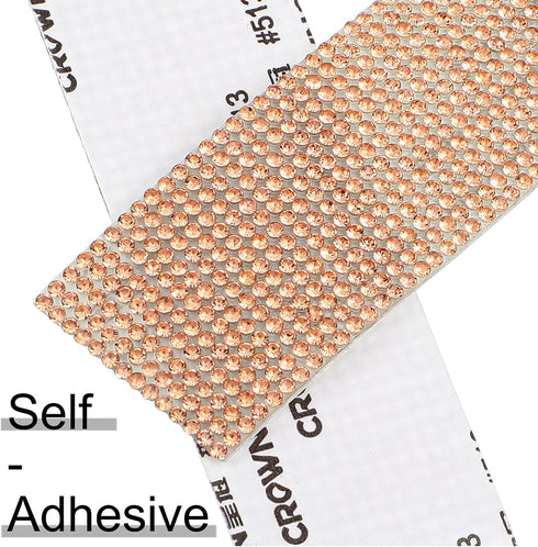 5 Rolls Self Adhesive Crystal Rhinestone Diamond Roll Ribbon Bling Gemstone Strips Sticker Rhinestone for Craft with 2 mm Rhinestone 4.5 Yards (Ch...