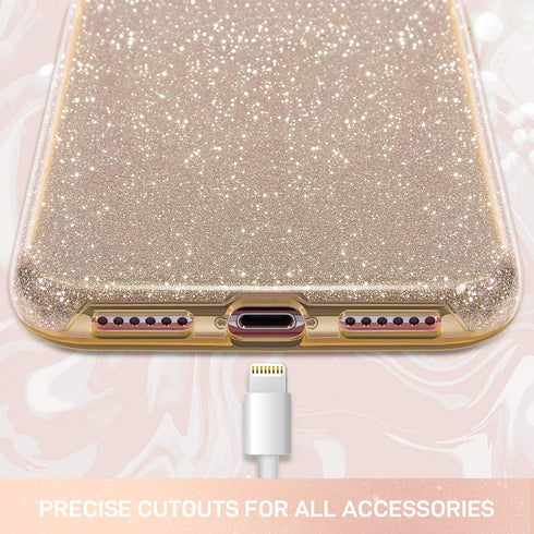 MILPROX Case Compatible for iPhone 11, Bling Sparkly Glitter Luxury Shiny Sparker Shell, Protective 3 Layer Hybrid Anti-Slick Slim Soft Cover for ...