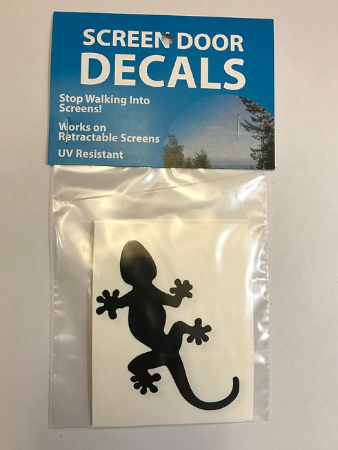 Retractable (Stickers) - 5 per Package - Keep Children Safe - Alert Birds, Dogs, Kids - Warn, Protect, Window Safety - Gecko (Black)...