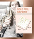 100 PK Gold Napkins - 4 Assorted Designs - 3-Ply Cocktail Napkins Folded 5 x 5 Inches Bar Napkins Disposable Party Napkins Paper Napkins Dinner fo...
