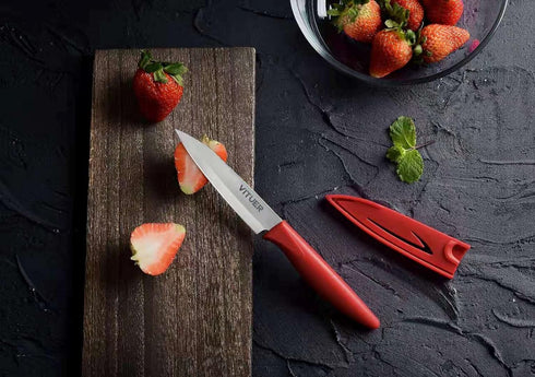 Paring knife, 4PCS Paring knives (4 Knives and 4 Knife cover), 4 Inch Peeling Knife, Fruit and Vegetable Knife, Ultra Sharp Kitchen Knives, German...