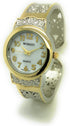 Ladies Elegant Metal Bangle Cuff Fashion Watch Pearl Dial...