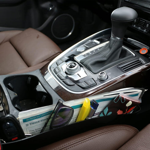 Armor All 2-in-1 Universal Car Seat Organizer, Avoid Driving Distractions, Dual-Side Use, Driver/Passenger Spaces, Easy DIY Installation, Holds Ph...
