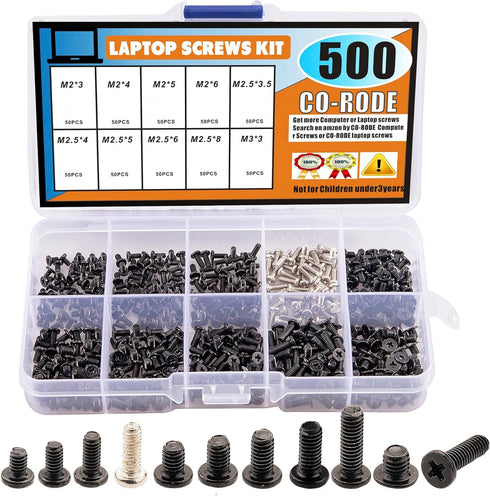 500pcs Laptop Notebook Computer Screw Kit Set for IBM HP Dell Lenovo Samsung Sony Toshiba Gateway Acer...