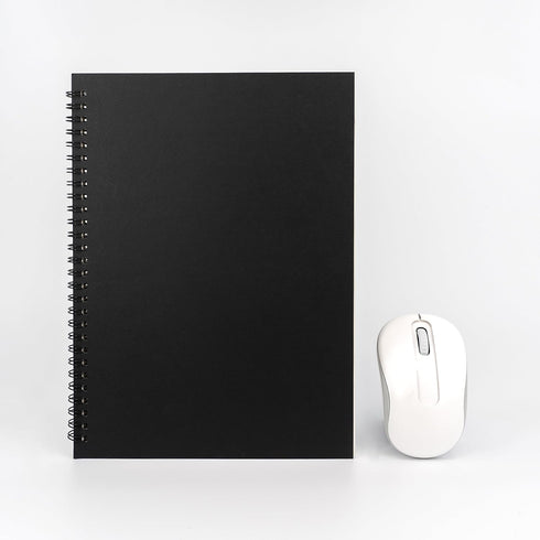 1 Pack College Ruled Notebook, Soft black Cover Spiral Notebook, Memo Notepad Sketchbook, Students Office Business Diary Spiral Book Journal,100 P...