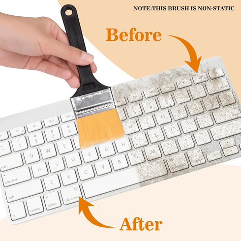 Small Portable Nylon Anti Static Brushes Electronics Computer Keyboard Laptop Cleaning Brush Kit (Black, Set of 8)......