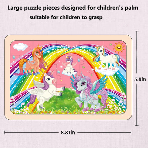 Puzzles for Kids Ages 4-6, 4 Pack Wooden Jigsaw Puzzles 24 Pieces The Castle Puzzle Preschool Educational Learning Toys Set for Boys and Girls...