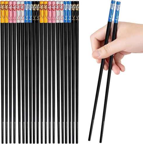 Chopsticks10 Pairs Reusable Fiberglass Chopsticks,Non-Slip Chopsticks,Lightweight Chop Sticks,Dishwasher Safe, Chinese style Japanese Food Cooking...