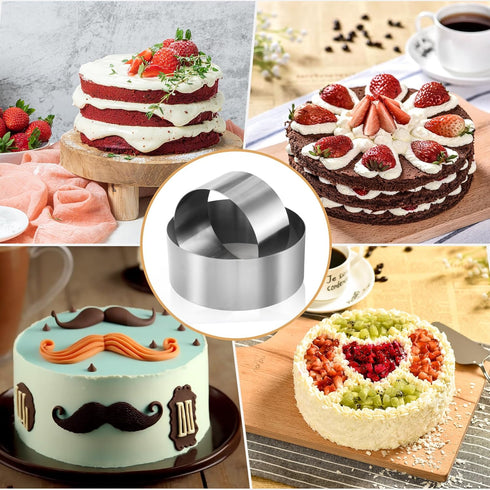 CALIFORNIA CADE ELECTRONIC Cake Ring, 6 Inch Cake Rings for Baking, 15CM Fixed Round Stainless Steel Cake Mold - Cake Baking Supplies...