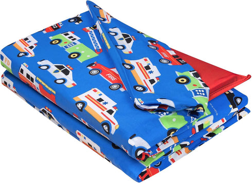 Wildkin Kids Cotton Nap Mat Cover – Soft, Sewn-in Flap, Durable & Fits 1.5" Vinyl Sleep Mats - Heroes...