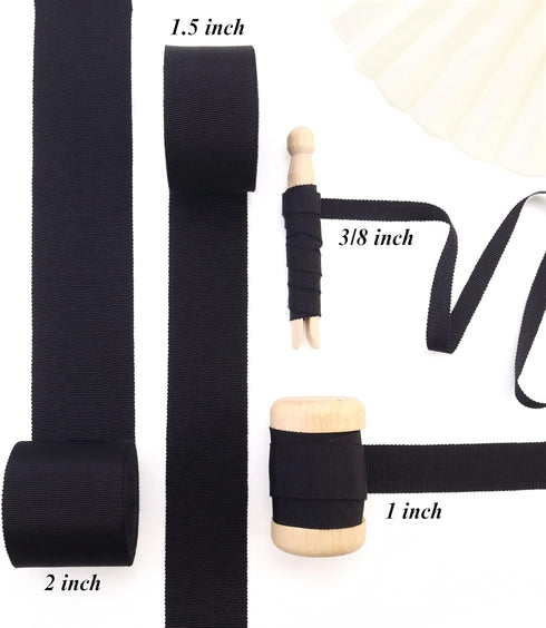 Black Petersham Ribbon 2 Inch 6 Yards Vintage Ribbon for Millinery Hat Craft...